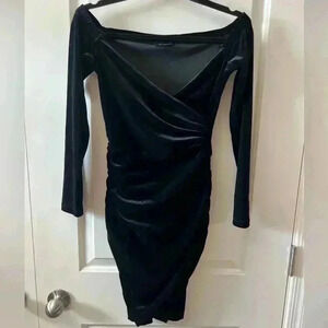 Bardōt Black Velvet Mini Dress